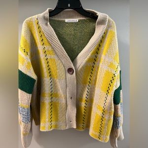12th Tribe Far Out Plaid Cardigan - one size